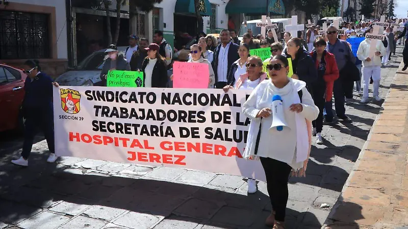 Protesta SNTSA en Zacatecas